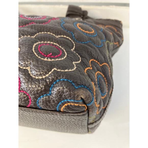 BRIGHTON D757287 BROWN LEATHER MULITI FLORAL SHOULDER BAG - Picture 9 of 16